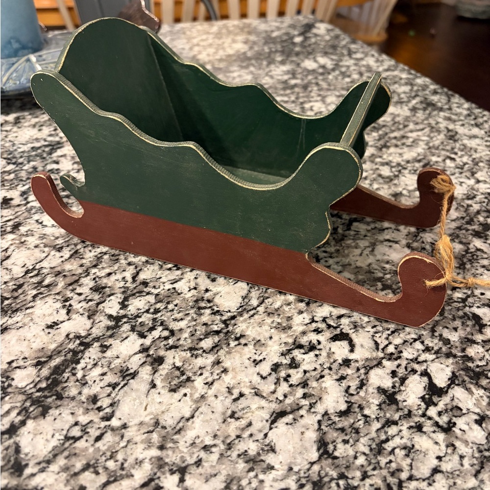 Wooden Sleigh Christmas Decor